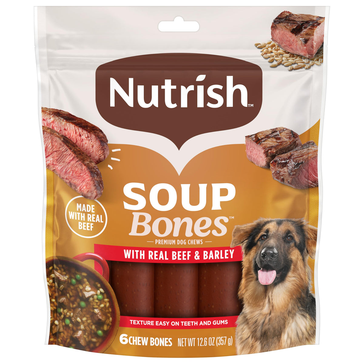 Nutrish Soup Bones Dog Chews, 6.3 oz. Bag, Pack of 8 (Rachael Ray)