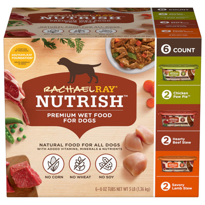 Nutrish Chicken Paw Pie Wet Dog Food, 8 oz. Tub (Pack of 8) (Rachael Ray)