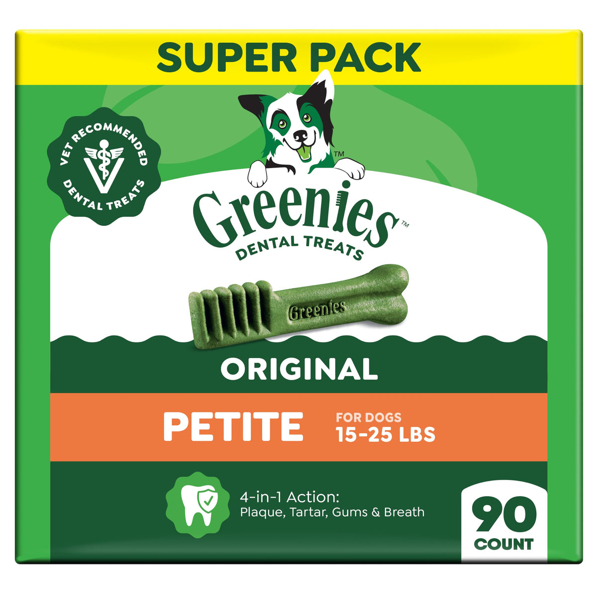 Greenies Petite Natural Dental Dog Treats, Original Flavor, 30 Count