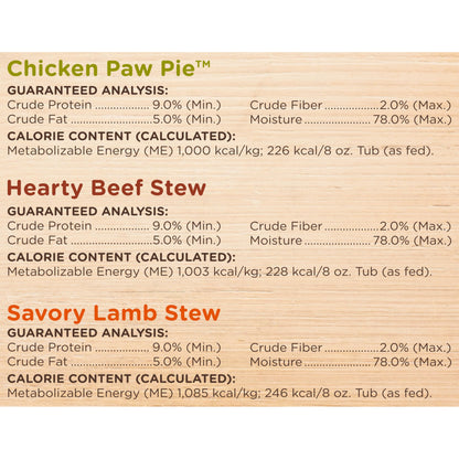 Nutrish Chicken Paw Pie Wet Dog Food, 8 oz. Tub (Pack of 8) (Rachael Ray)