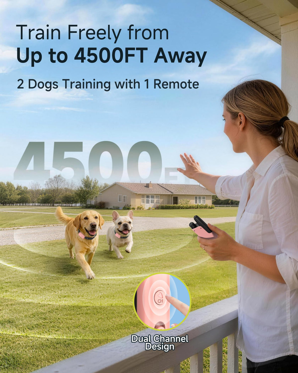 Dog Shock Collar - 4500FT Dog Training Collar with Remote for Dogs 10-120lb