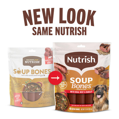 Nutrish Soup Bones Beef Dog Chews, 23.1 oz. Bag (11 Treats) (Rachael Ray)