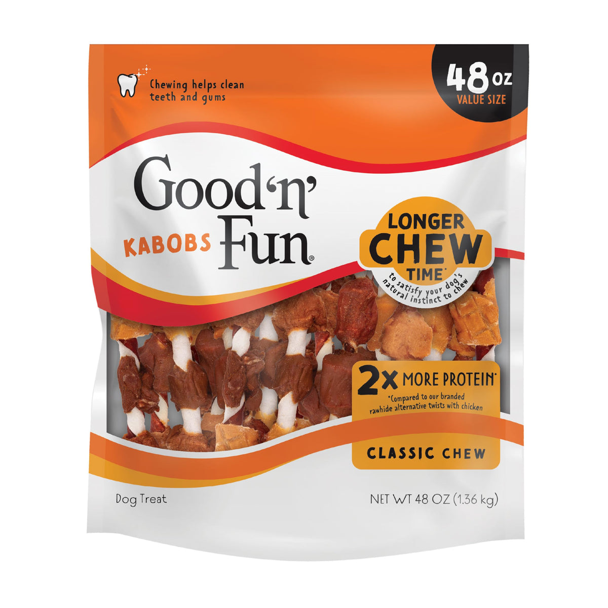 Good 'n' Fun Kabobs Long-Lasting Dog Treat Made With Real Protein, 24 oz