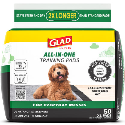 Glad for Pets Activated Carbon Disposable Dog Training Pads, 100 Count