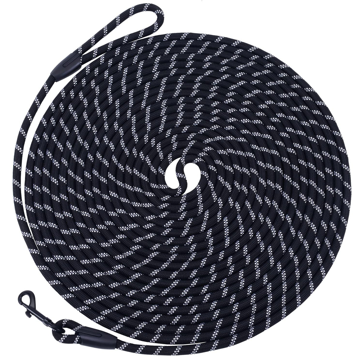 Hi Kiss Dog/Puppy Obedience Recall Training Agility Lead - 15ft 20ft 30ft 50ft 100ft Training Leash - Great for Play, Camping, or Backyard - Black 30ft