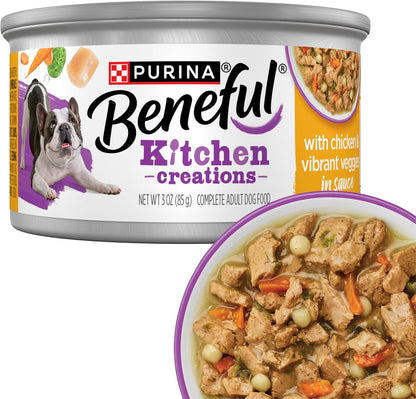 Beneful Purina Kitchen Creations Wet Dog Food, Chicken, (12) 3 oz Can