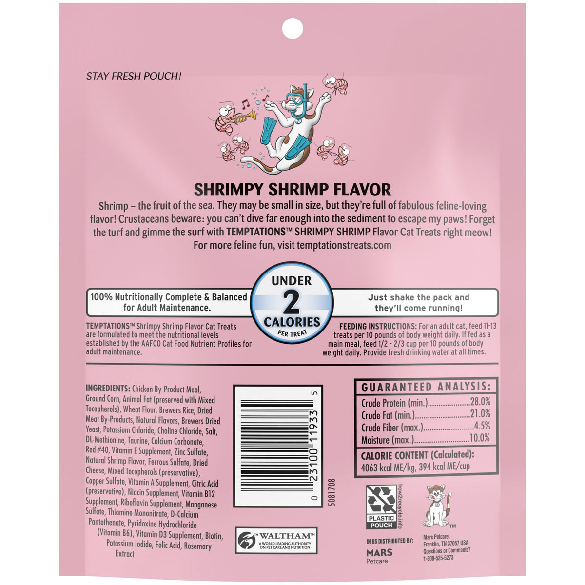Temptations Classic Crunchy Cat Treats, Shrimpy Shrimp, 16 oz