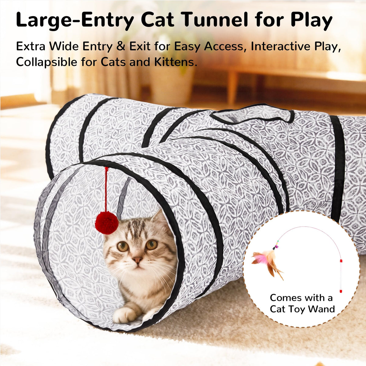 Tempcore Pet Tunnel Tube Cat Toys, Cat Tunnels for Indoor Cats