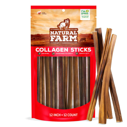 Natural Farm Odor-Free Bully Sticks (6 Inch, 25 count),1.3 lb. Bag, Fully Digestible 100% Beef Pizzle Chews,Grass-Fed, Non-GMO,Grain-Free, Natural Long-Lasting Chews for Small & Large Dogs. Pack of 25