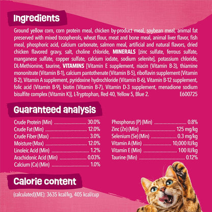 Friskies Purina Gravy Swirlers Dry Cat Food, Chicken & Salmon, 3.15 lb Bag