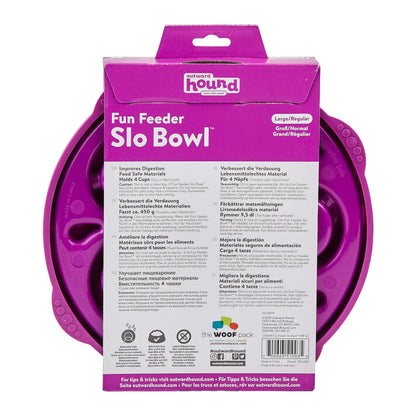 Outward Hound Fun Feeder Slo Bowl Dog Slow Feeder, Wave, Pink, 5.8"