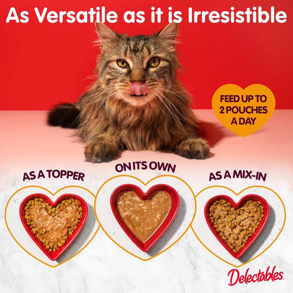 Delectables Lickable Treat Gravy Wet Cat Treat Variety Pack, Food Topper, Hydrating, Grain-Free, No Fillers, By-Products, Added Preservatives, 1.4oz Pouch, 12ct