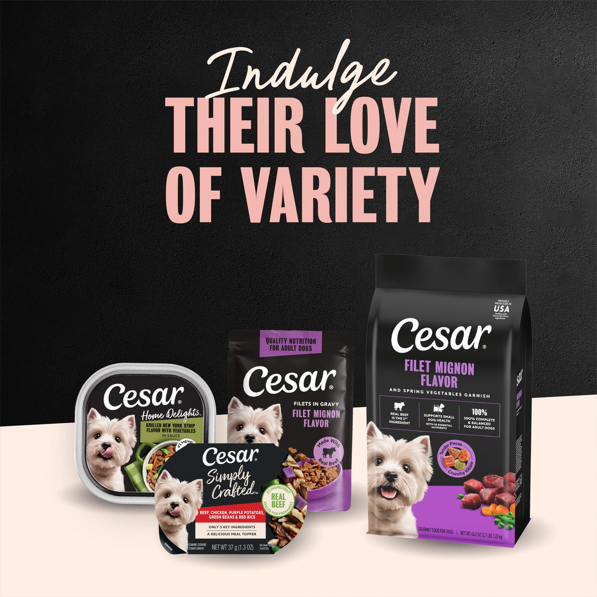 Cesar Small Breed Dry Dog Food, Filet Mignon & Spring Vegetables, 12 lb