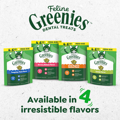 Greenies Feline Natural Dental Cat Treats, Catnip Flavor, 9.75 oz
