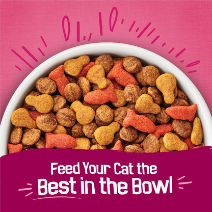 Friskies Purina Gravy Swirlers Dry Cat Food, Chicken & Salmon, 3.15 lb Bag
