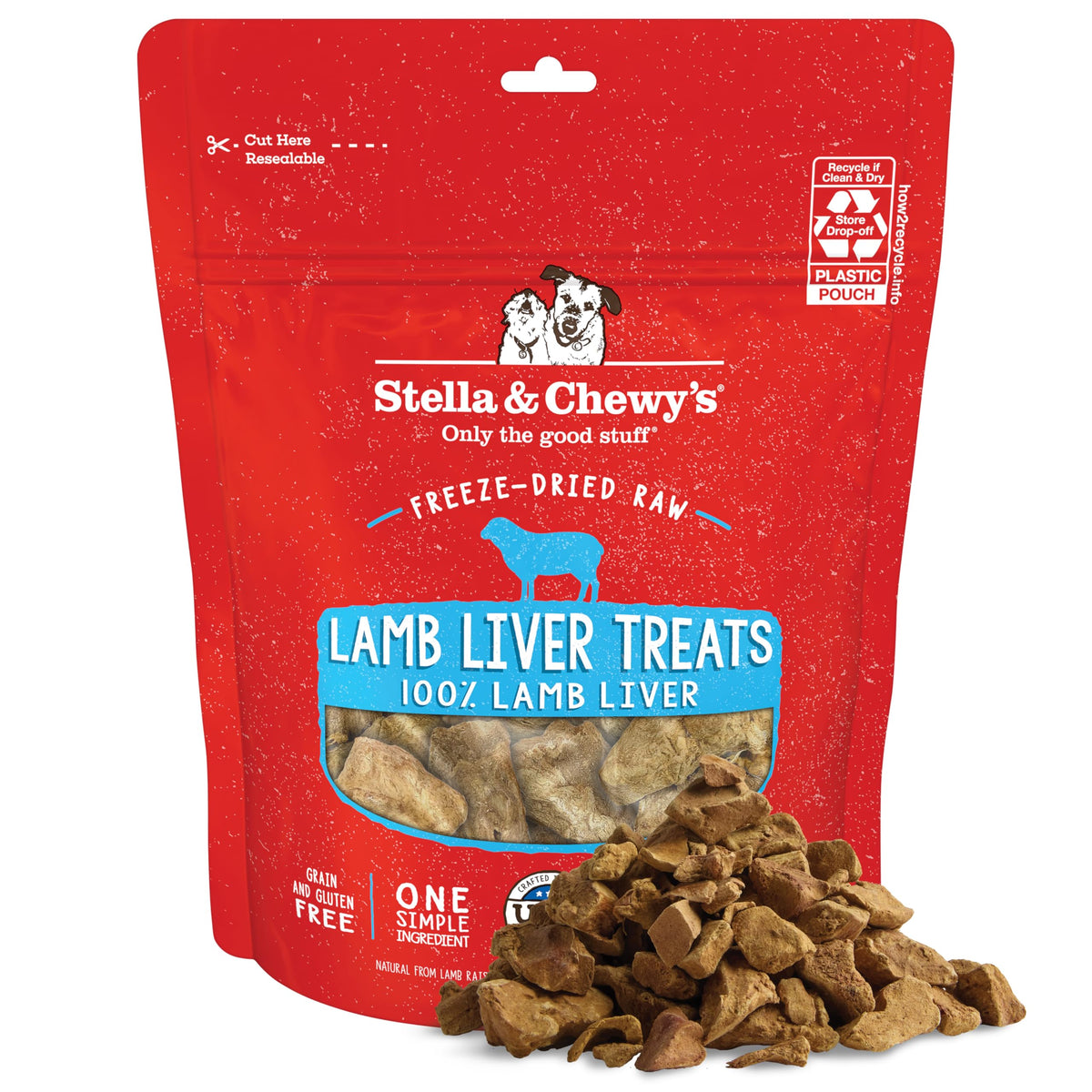 Stella & Chewy's Freeze-Dried Raw Chicken Breast Dog Treats - Single Ingredient, No Additives - Premium Training Treats - Perfect For Picky Eaters - 2.75oz Bag