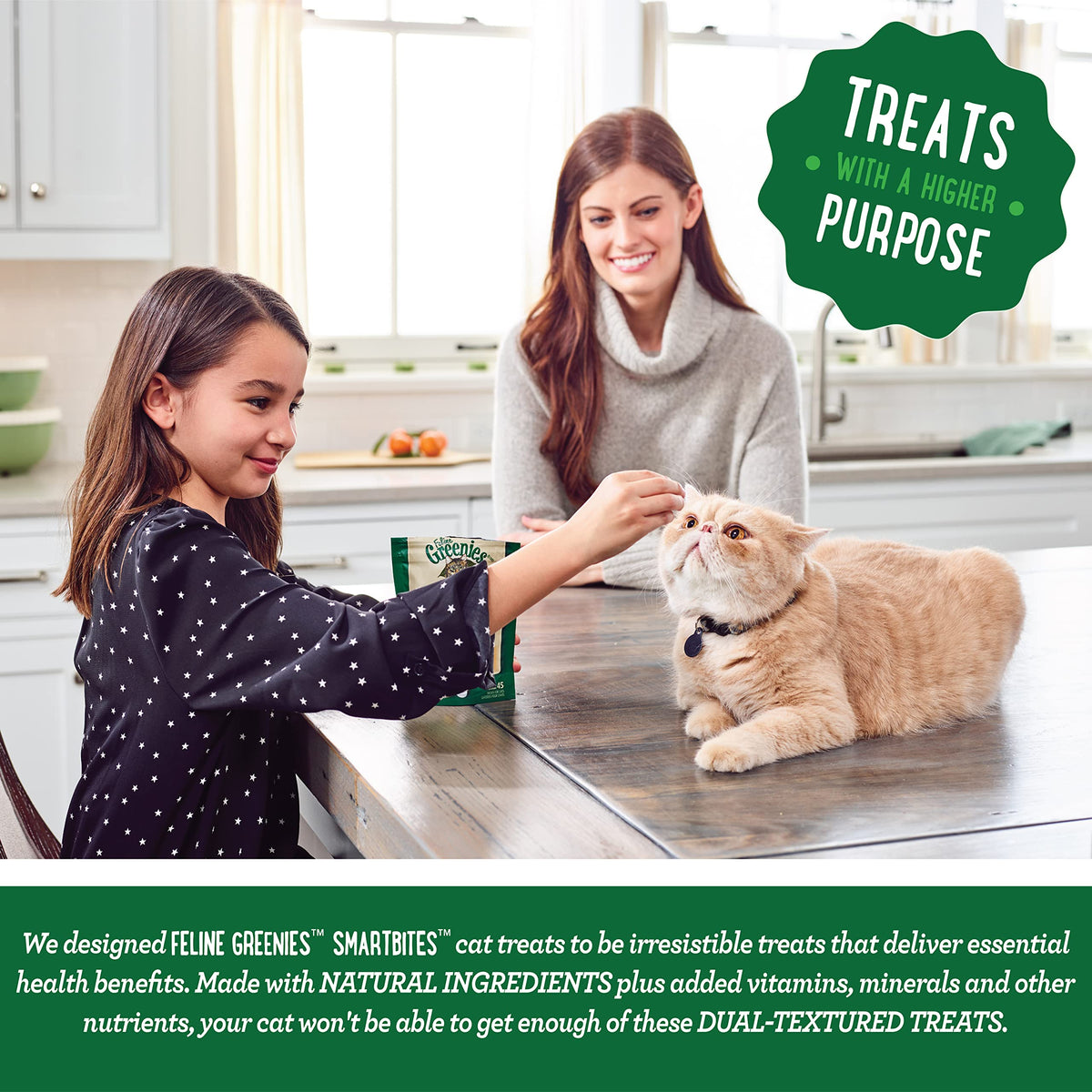 Greenies Feline Smartbites Skin & Fur Health Cat Treats, Salmon, 2.1 oz