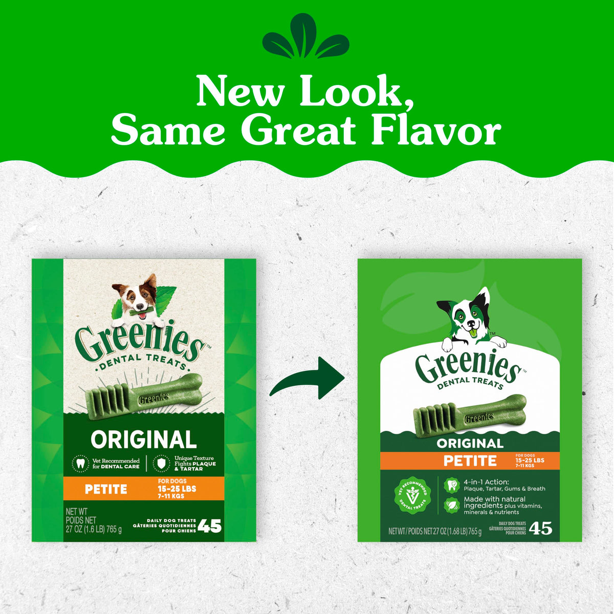 Greenies Petite Natural Dental Dog Treats, Original Flavor, 30 Count