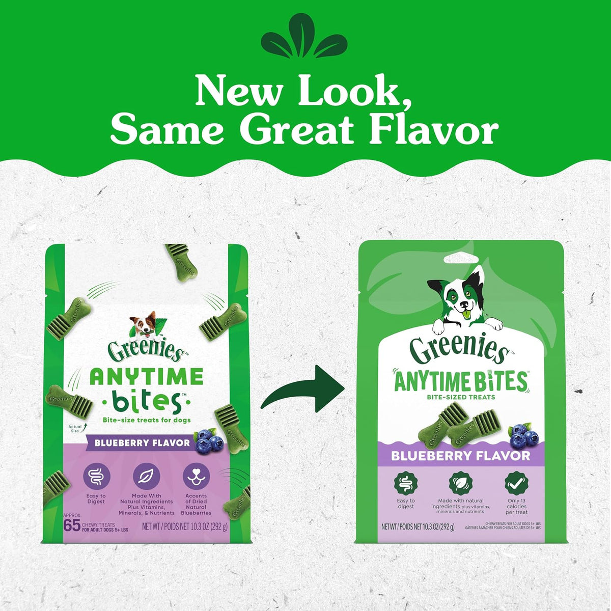 Greenies Anytime Bites Dog Treats, Blueberry Flavor, 10.3 oz