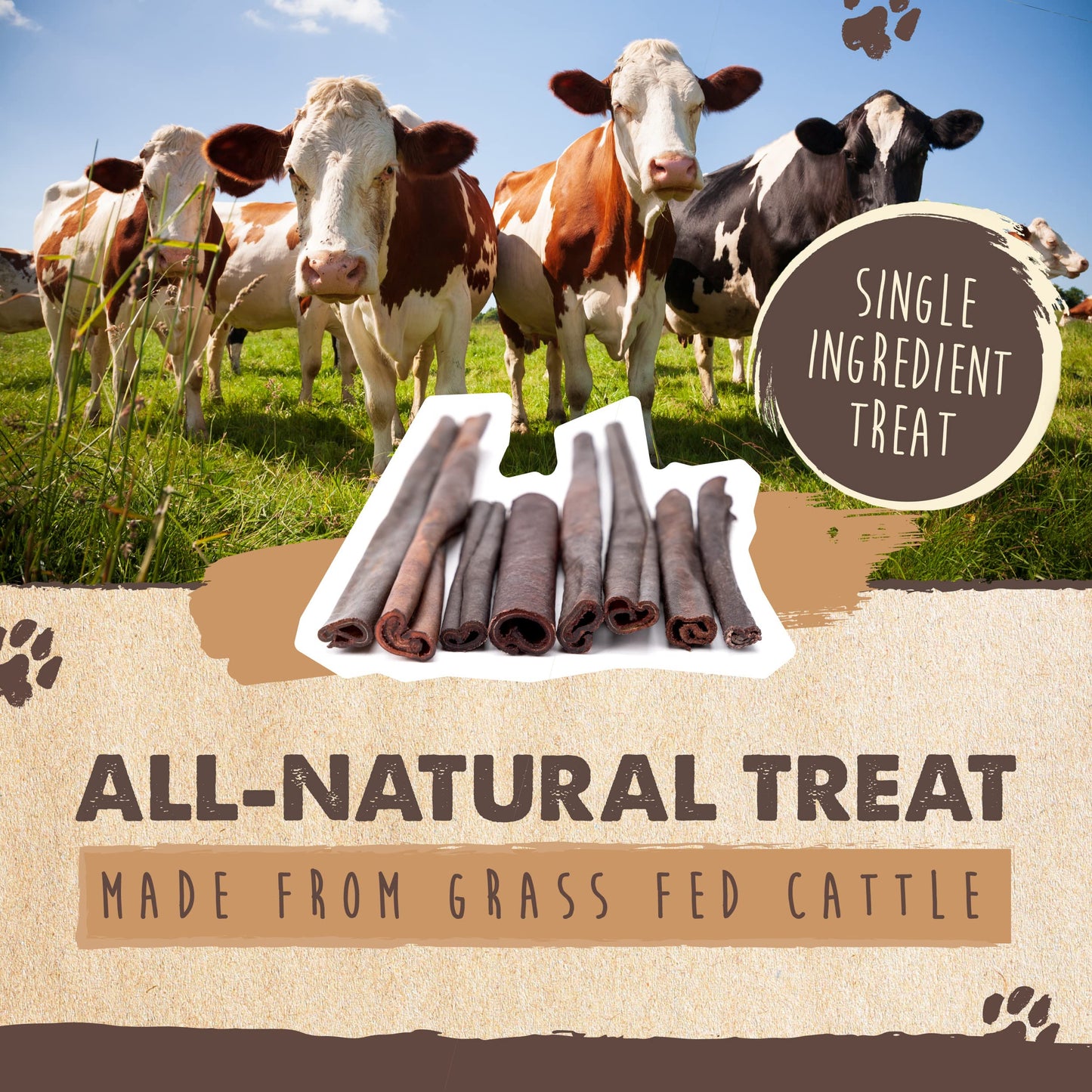 Mighty Paw Naturals Bully Sticks, 6 in, 25 Pack, Grass-Fed Beef Dog Chews
