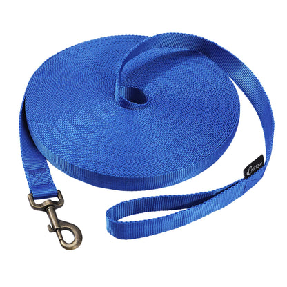 Hi Kiss Dog/Puppy Obedience Recall Training Agility Lead - 15ft 20ft 30ft 50ft 100ft Leash Great for Training, Play, Camping, or Backyard Black