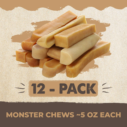 Mighty Paw Yak Chews, Long Lasting Hard Chew for Large Dogs, 4 Pack