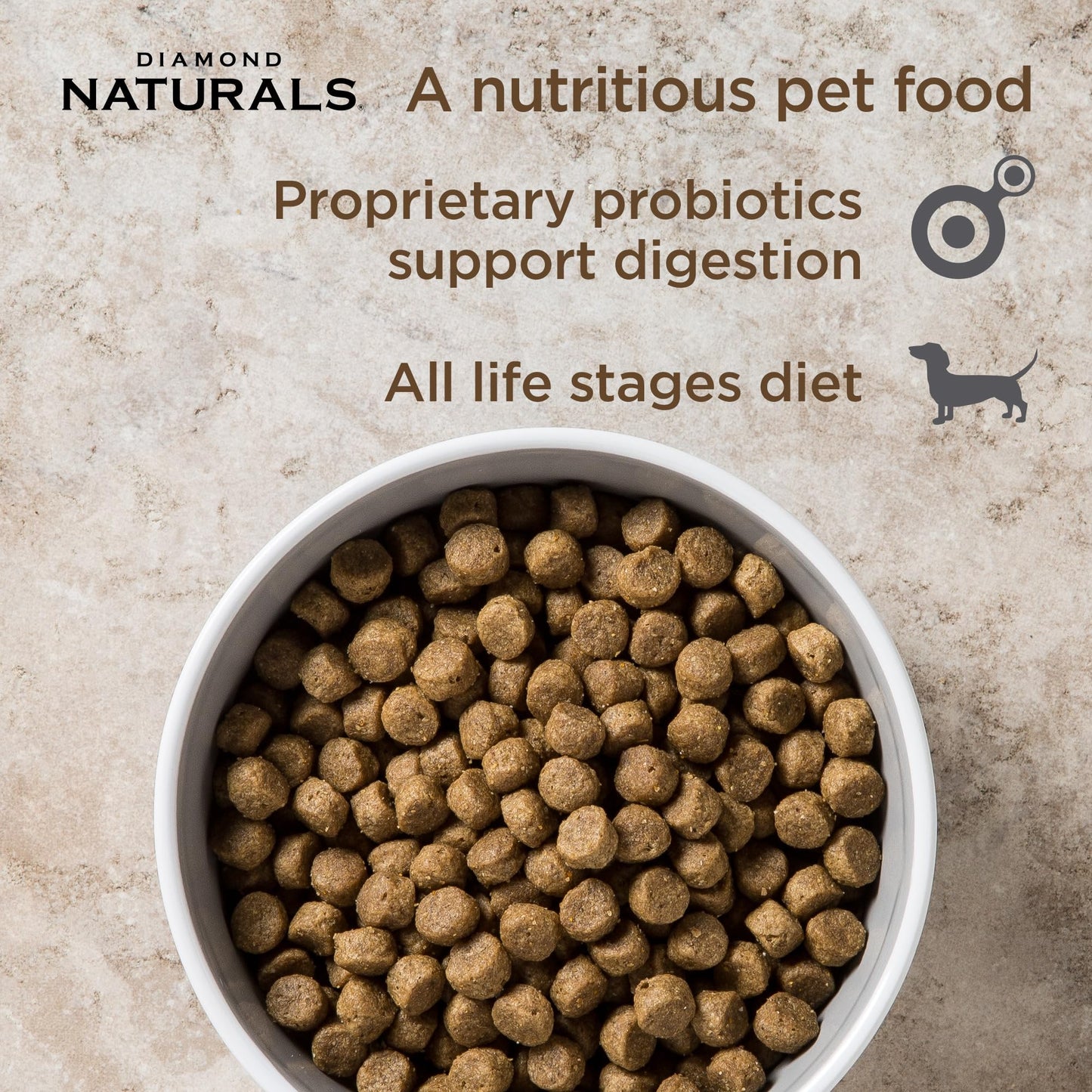 Diamond Naturals Small Breed Adult Dry Dog Food, Chicken & Rice, 18lb