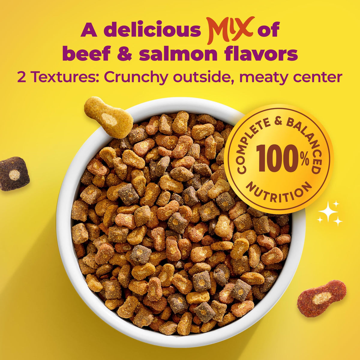 Meow Mix Tender Centers, Dry Cat Food, Beef & Salmon Flavors, 14.2 lb. Bag