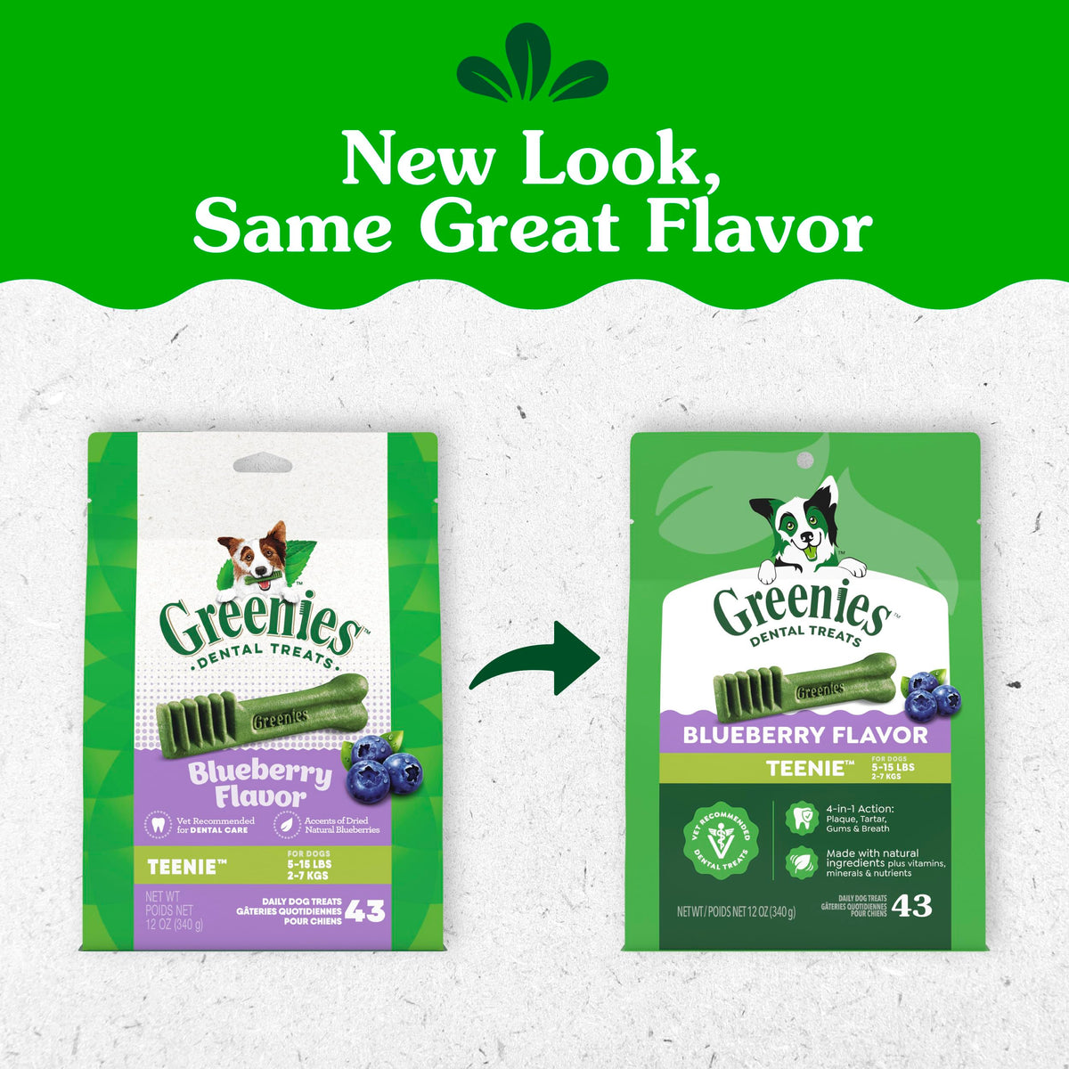 Greenies Teenie Natural Dental Dog Treats, Fresh Mint Flavor, 43 Count