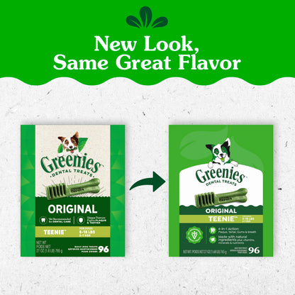 Greenies Teenie Original Natural Dental Dog Treats, Chicken, 43 Count