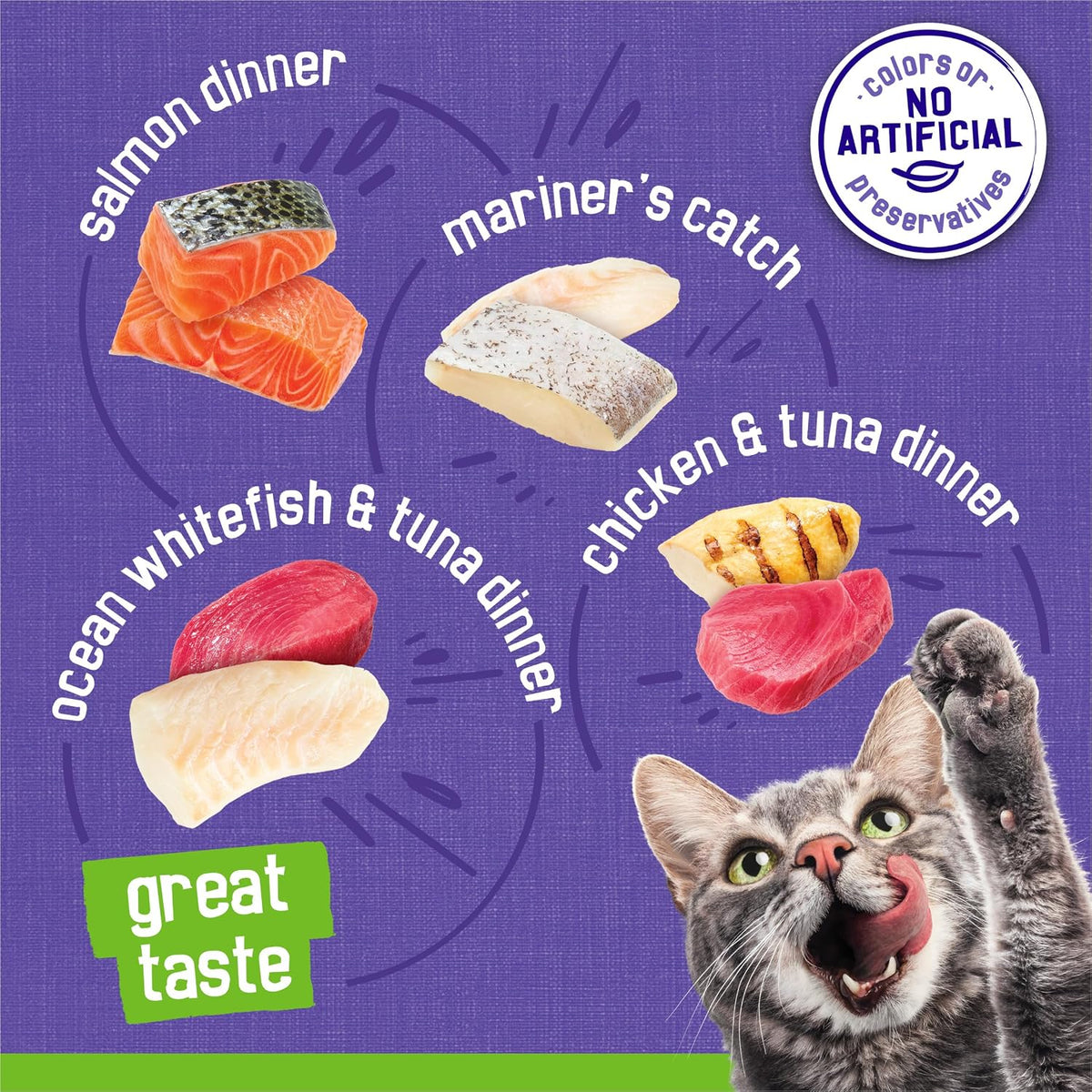 Purina Friskies Pate Wet Cat Food Variety, Seafood & Chicken, (40) 5.5 oz