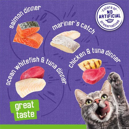 Purina Friskies Pate Wet Cat Food Variety, Seafood & Chicken, (40) 5.5 oz