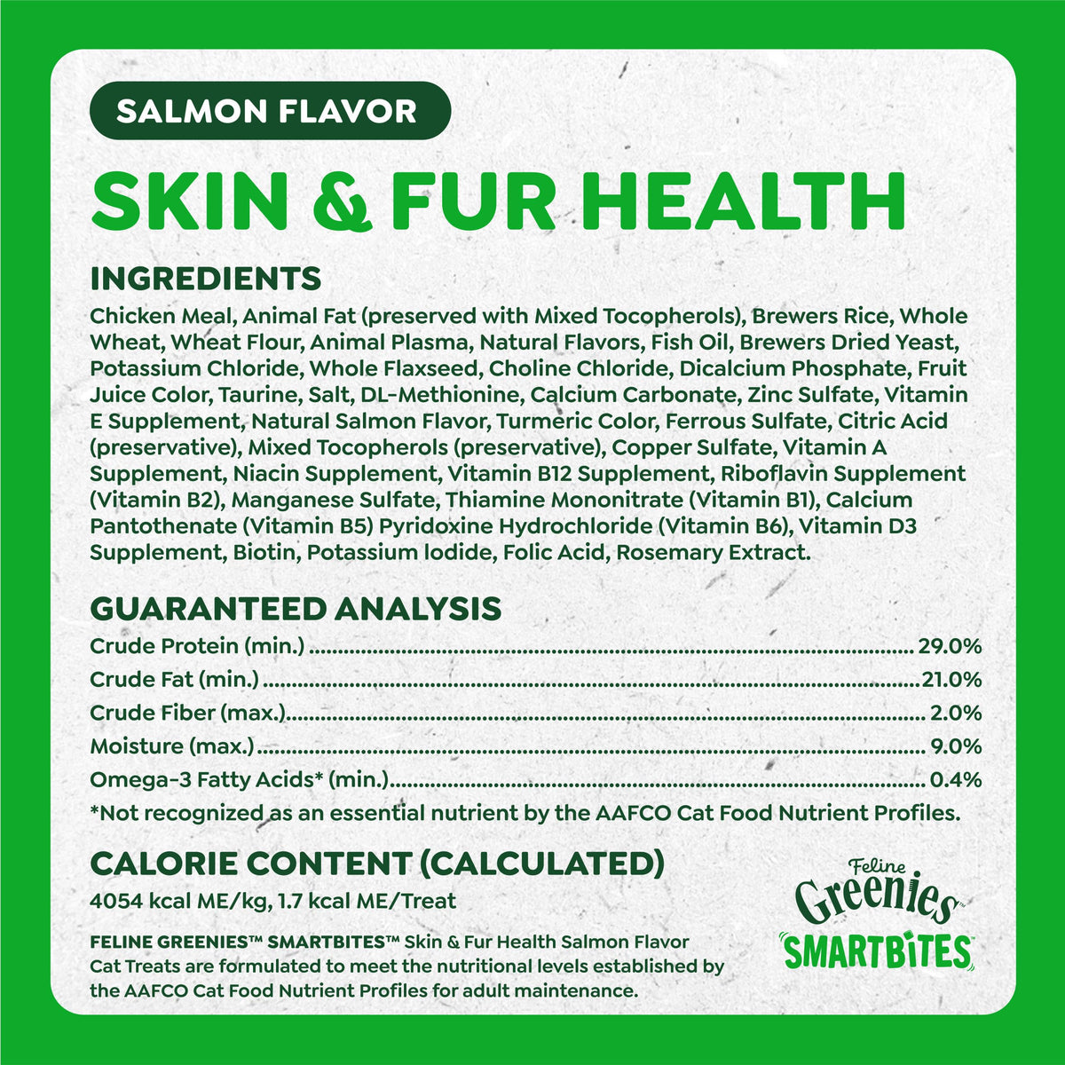 Greenies Feline Smartbites Skin & Fur Health Cat Treats, Salmon, 4.6 oz