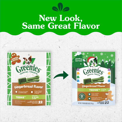 Greenies Teenie Natural Dental Dog Treats, Fresh Mint Flavor, 43 Count