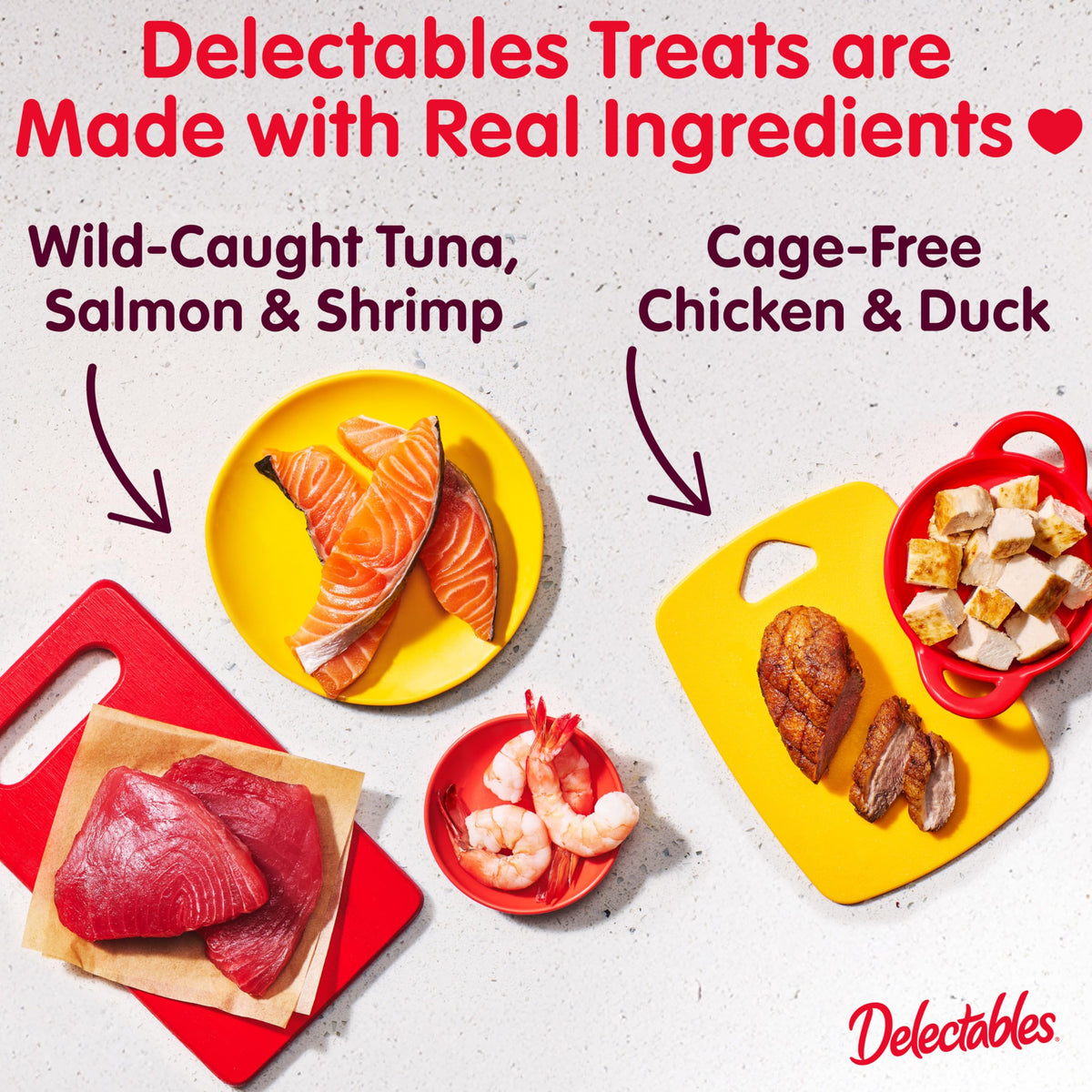 Delectables Lickable Spoon Handheld Wet Cat Treats Made with Real Tuna, Creamy Puree, Mess Free, Quick & Easy, Grain-Free, No Added Fillers, No Added Preservatives, Variety Pack 40ct