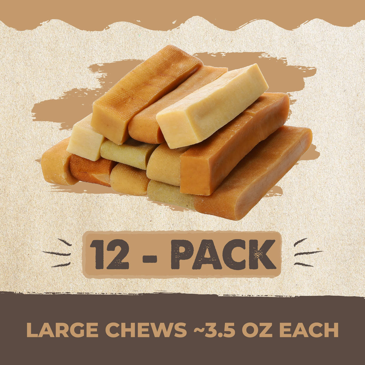 Mighty Paw Yak Chews, Long Lasting Hard Chew for Large Dogs, 4 Pack