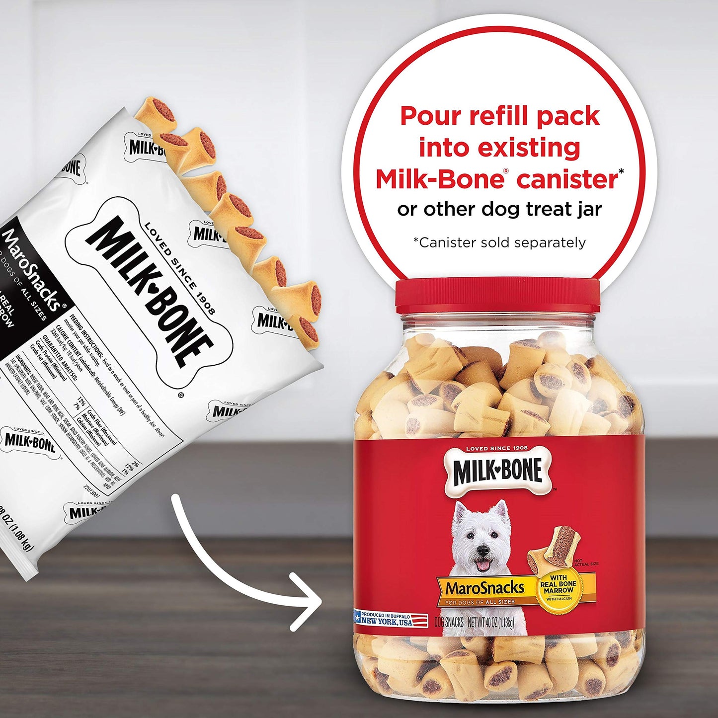 Milk-Bone MaroSnacks Small Dog Treats with Real Bone Marrow, 40 Oz.