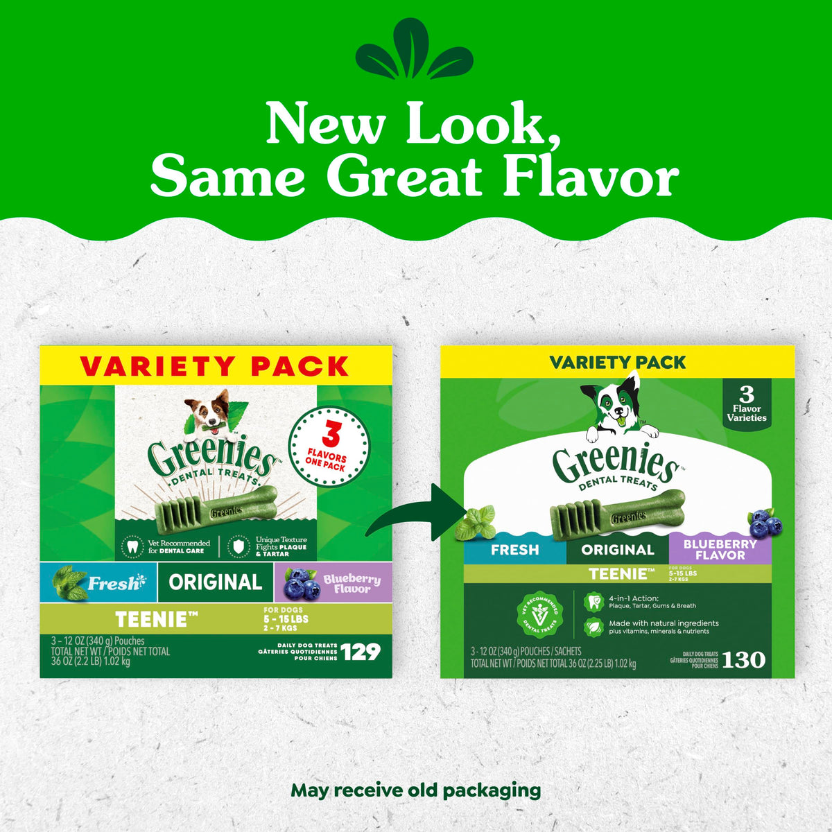 Greenies Teenie Natural Dental Dog Treats, Fresh Mint Flavor, 43 Count