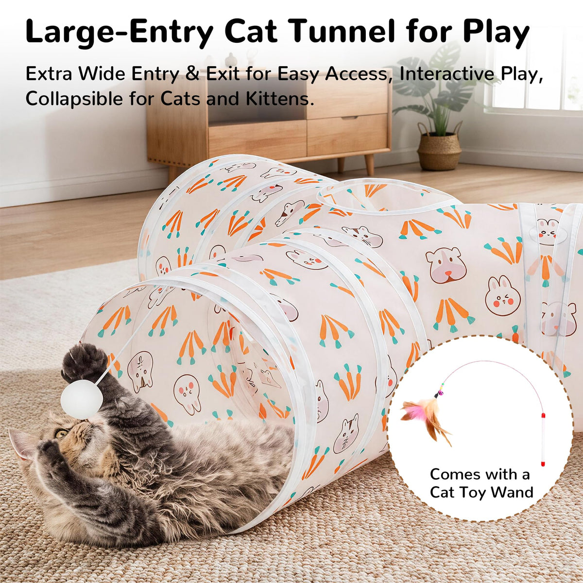 Tempcore Pet Tunnel Tube Cat Toys, Cat Tunnels for Indoor Cats