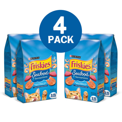 Friskies Purina Seafood Sensations Dry Cat Food, 22 lb Bag