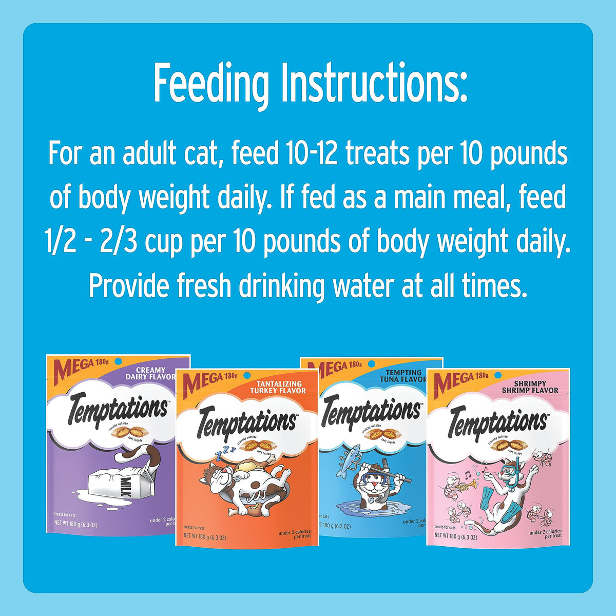 Temptations Classic Crunchy Cat Treats, Feline Favorites, 3 oz, 4 Pack