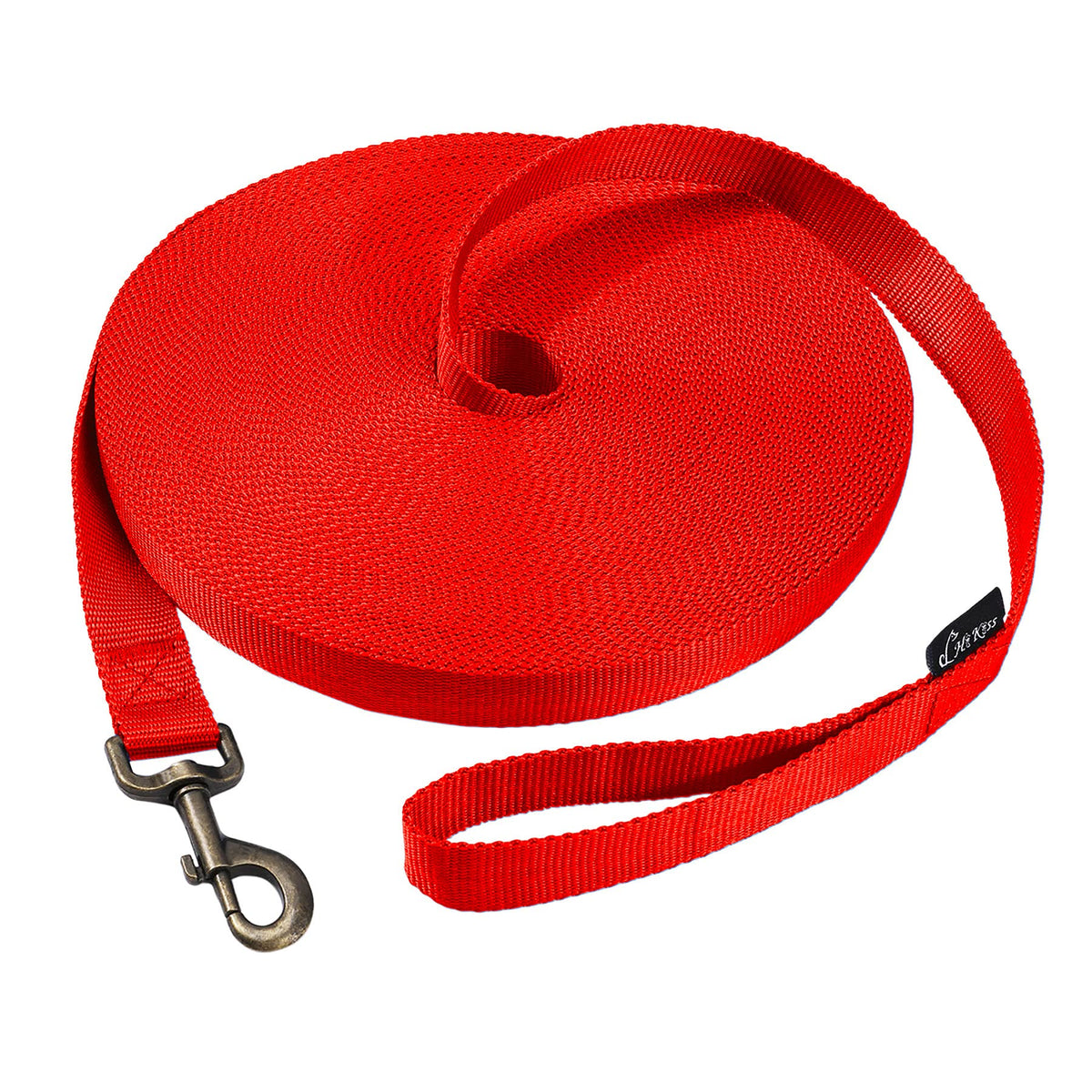 Hi Kiss Dog/Puppy Obedience Recall Training Agility Lead - 15ft 20ft 30ft 50ft 100ft Leash Great for Training, Play, Camping, or Backyard Black