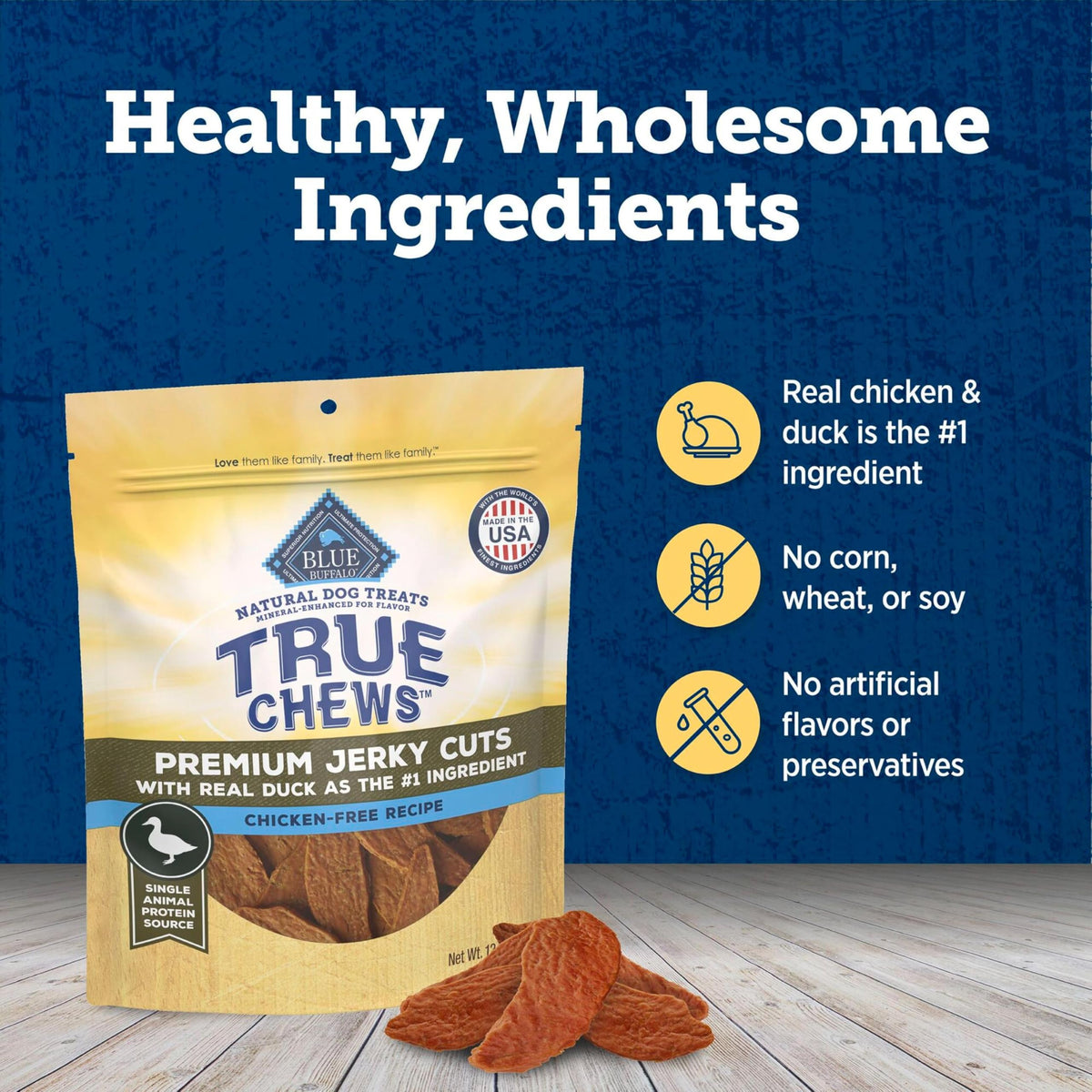 Blue Buffalo True Chews Premium Jerky Cuts Steak Dog Treats, 10 oz