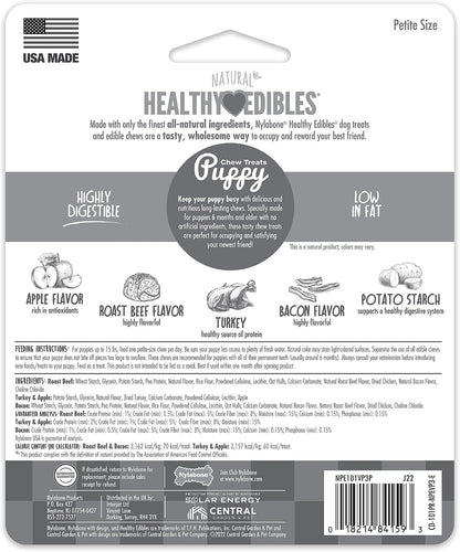 Nylabone Healthy Edibles Puppy Dog Treats Variety Pack, 3 Count