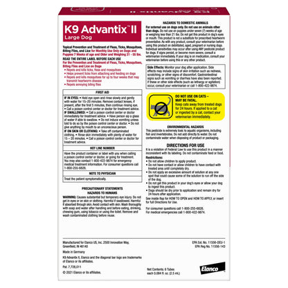 K9 Advantix II Flea & Tick Topical for Large Dogs 21–55 lbs., 2ct