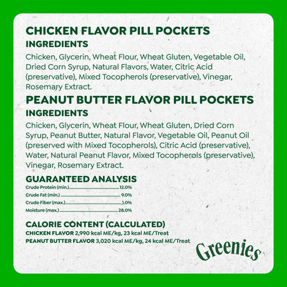 Greenies Pill Pockets Large Size Dog Treats, Peanut Butter, 15.8 oz