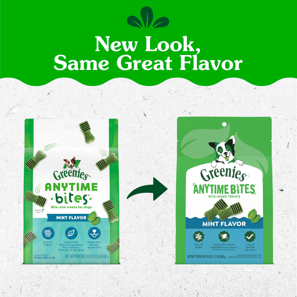 Greenies Anytime Bites Dog Treats, Blueberry Flavor, 10.3 oz