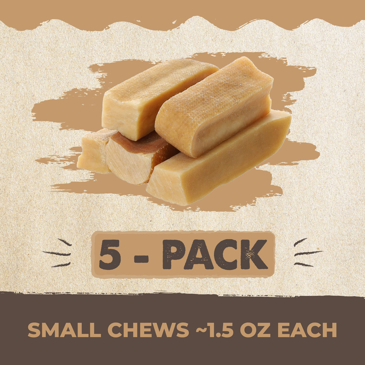 Mighty Paw Yak Chews, Long Lasting Hard Chew for Large Dogs, 4 Pack