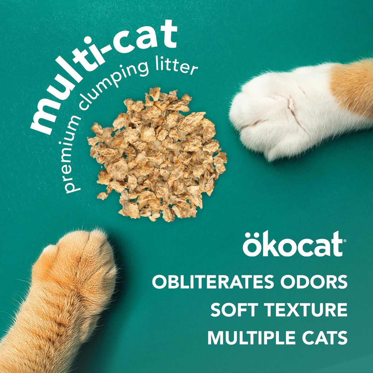 ökocat Low Tracking Natural Wood Clumping Cat Litter, Odor Control 14 Lbs