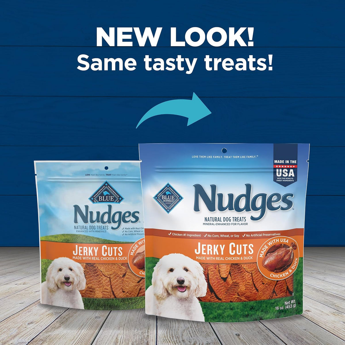 Blue Buffalo Nudges Jerky Cuts Chicken & Duck Dog Treats, 16 oz